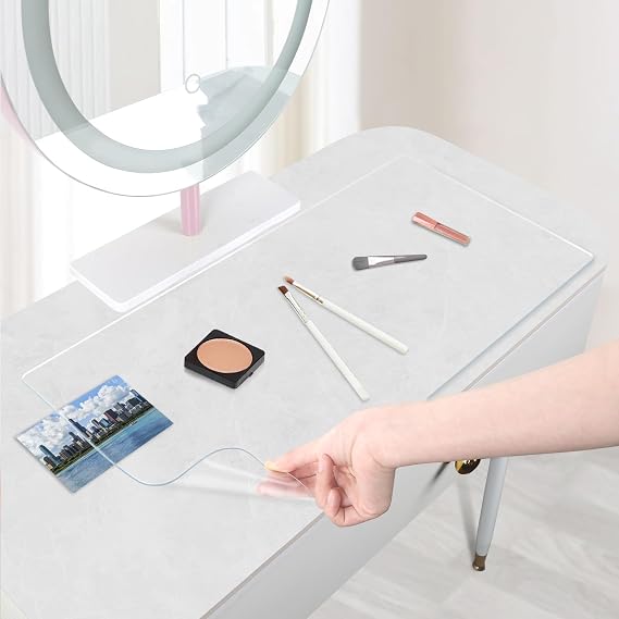 Makeup Mat for Vanity to Protect Desk Top, Vanity Mat, Clear, 23.6x15.7in