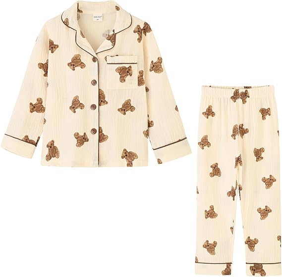 ACESTAR Toddler Baby Girl Pajama Set, Boys Long Sleeve Sleepwear 2 Piece Pjs Set for Kid Cotton Loungewear (3T-7T)