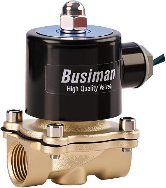 Electric Solenoid Valve 1/2" 12V DC Brass Normally Closed - Compatible with Water, Air, Diesel, Gas - Replaceable VITON Seal - Compact Direct Acting