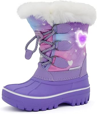 Nova Mountain Light Up Boots Boys Girls Little Kids Winter Snow Boots