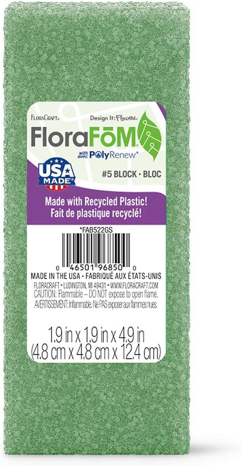 FloraCraft FloraFoM Block 1.9 Inch x 1.9 Inch x 4.9 Inch Green