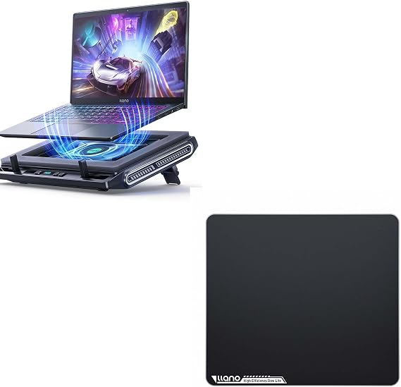 llano Laptop Cooler Bundle with Glass Mousepad Large Size