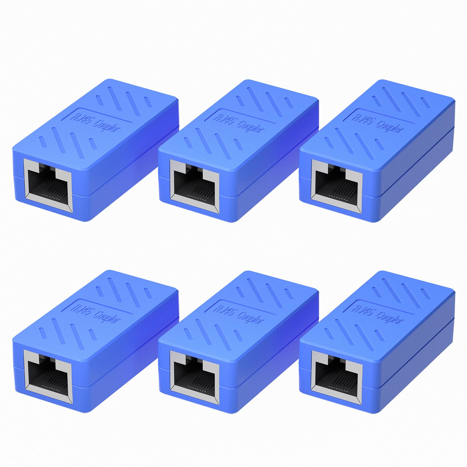 Dingsun RJ45 Coupler, Ethernet Extender Female to Female Ethernet Coupler for Cat7 Cat6 Cat5 Cat5e6Pack, Blue