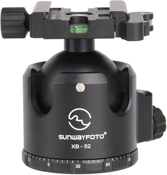 SUNWAYFOTO XB-52DL Tripod Ball Head w Arca Compatible Duo Lever Screw Clamp Low Profile 132lb Max Load