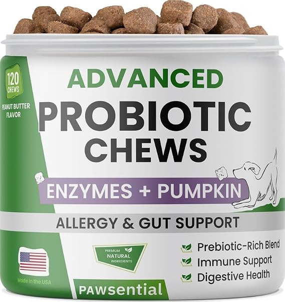 Probiotic Chews with Digestive Enzymes, Probiotics, Prebiotics - Aids in Stool Quality, Gas, Constipation, Diarrhea Relief - 100 Ct (Pack of 1) Grilled Chicken