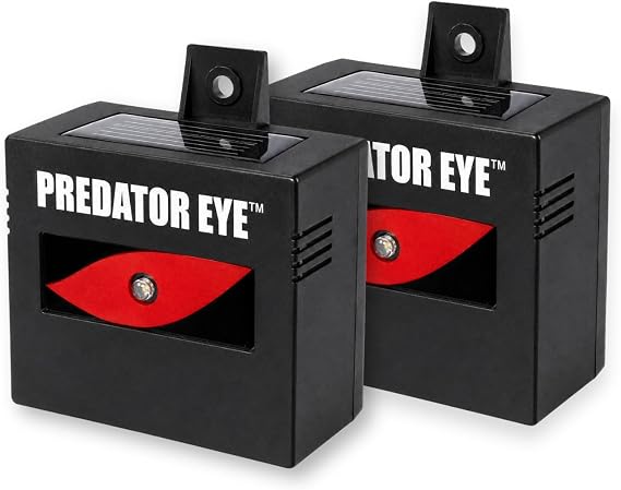 ASPECTEK Predator Eye Solar Animal Deterrent - 2 Pack, Flashing Red Light Repeller to Help Scare Coyotes, Deer, Raccoons, Skunks and Foxes, Outdoor Pest Control for Garden, Yard, Farm and Coop