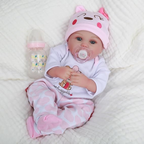 CHAREX Reborn Baby Dolls Girl - 16 Inches Realistic Soft Vinyl Newborn Baby Doll that Look Real, Best Toy for Kids Ages 3+