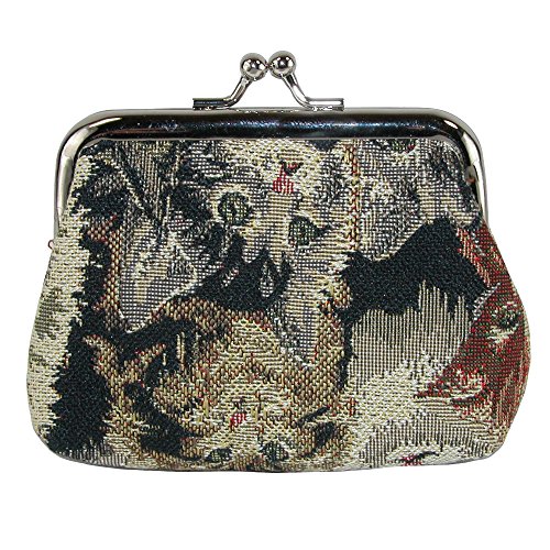 CTM Womens Cat Print Tapestry Coin Purse Wallet, Cat