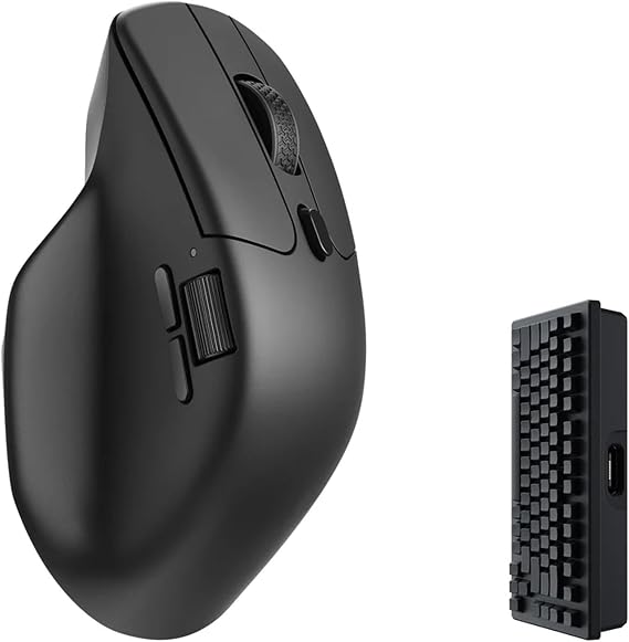 Keychron M6 Wireless Gaming Optical Mouse, 4000Hz Tri-Mode 2.4 GHz/Bluetooth 5.1/Wired, PixArt 3395 Sensor, 26000 DPI, Ergonomic Lightweight Programmable Macro Button for Windows PC/Mac - Black