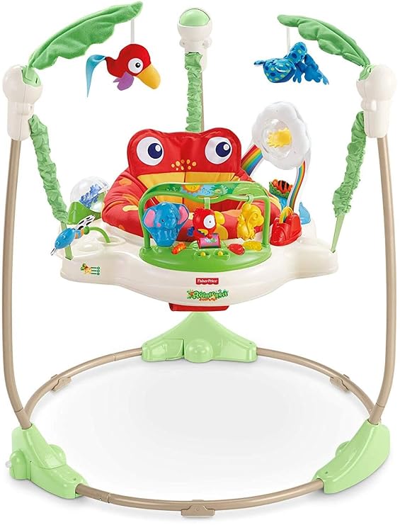 Fisher-Price Baby Bouncer Rainforest Jumperoo Musical Activity Center with Lights Sounds & Developmental Toys