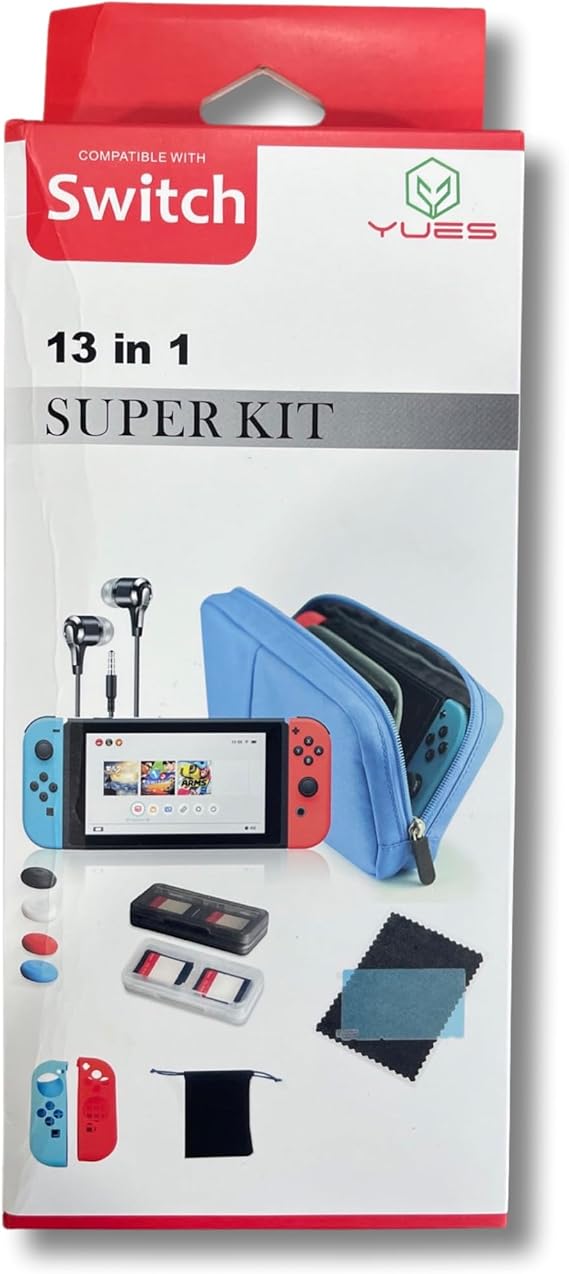 Yues Switch Uyumlu 13 Parça Koruyucu Aksesuar Seti ( Silikon Kılıf / Analog Koruyucu / Ekran Koruyucu / Çanta )
