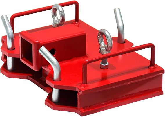 Insert Forklift Trailer Hitch Receiver for Dual Pallet Forks Towing Adapter Attachment,Fits Standard 2-Inch Receiver,Ideal for Moving Trailers and Other Heavy Loads,6500lbs Capacity