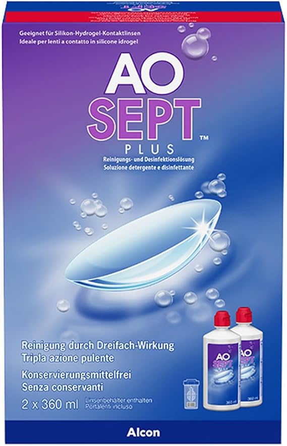 Aosept Plus Contact Lens Solution 3 Month Pack (2x 360ml)