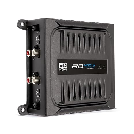 Banda Audiopart BD-400.4 4 Channel Amplifier Car Audio - 400W RMS Full Range 4 Channel Amp for Door Speakers, Mini Car Amplifier, Multi-Speaker Systems, Small 4 Channel Amp