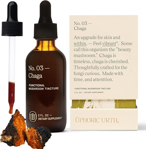 Chaga Mushroom Extract Supplement - Double-Extracted Fruiting Body Tincture, Liquid Drops, Inonotus Obliquus, Vegan, Non-GMO, Gluten-Free, 2 fl oz, 60 Servings