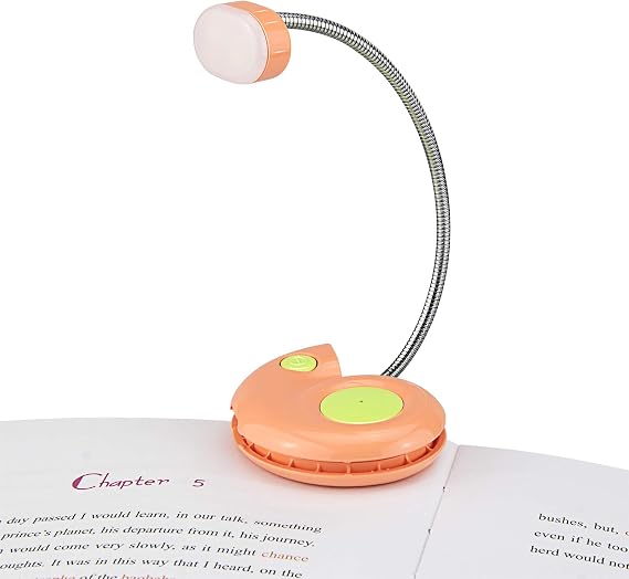 Book Light, Clip-on Kids BookLights for Reading in Bed, 3 Brightness Dimmable Reading Lamp for Bookworms Travel - Orange