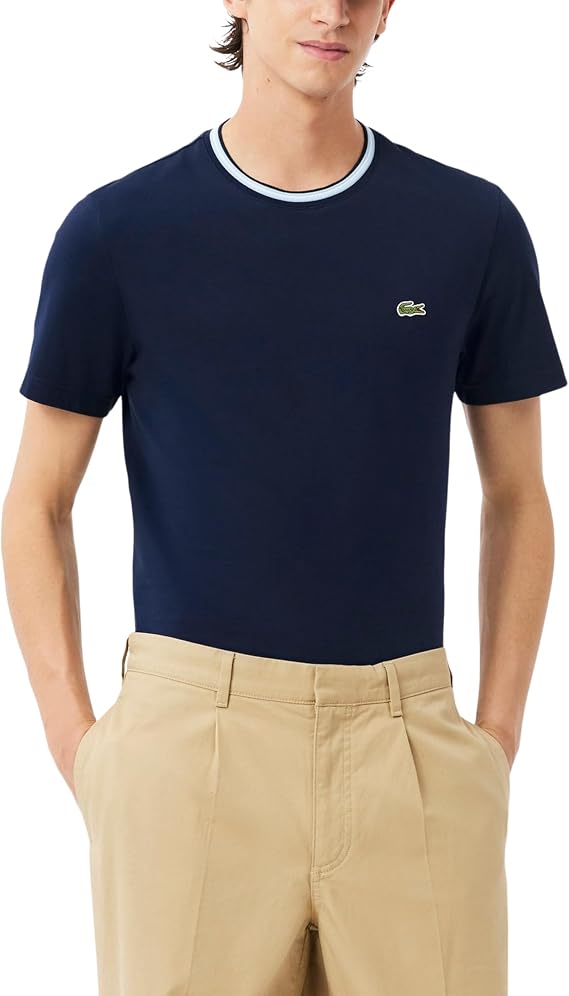Lacoste Men's Regular Fit Ribbed Collar Cotton T-Shirt