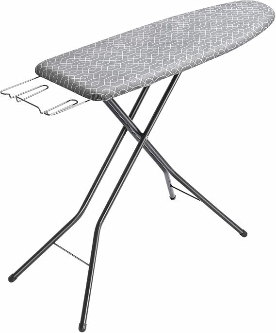 APEXCHASER Ironing Board Full Size, Iron Board with Ironrest, Lightweight Iron Table Stand Adjustable Height, Foldable Iron and Ironing Boards Set with Thick Padding, Sturdy Metal Legs, Gray 43x13