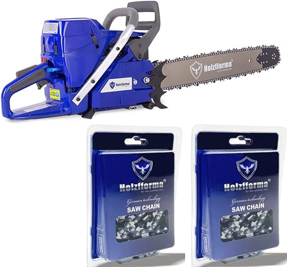 Holzfforma G395 Blue Chainsaw Power Head With 36inch 3/8 .063 114DL Guide Bar Standard Ripping and Skip Chain Combo For 395