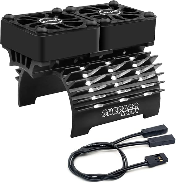 Hobby Twin RC Car Motor Cooling Fans - Metal Cover Heatsink Fit for 1/8 1/7 RC Car 40mm 42mm Brushless Motors