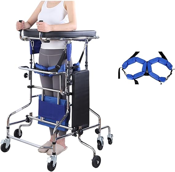 Drive Rollator Walker with Seat,Standing Walkers for Seniors,with Guardrail on The Back,8 Wheels,Anti-Rollover,Suitable for Stroke Hemiplegia Patients,Elderly People(Men's)