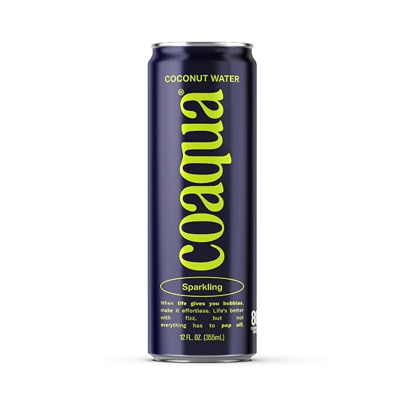 CoAqua Sparkling Coconut Water, Original, 12-Pack, 12 fl oz