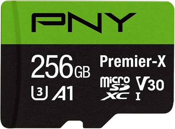PNY 256GB Premier-X Class 10 U3 V30 microSDXC Flash Memory Card - 100MB/s, Class 10, U3, V30, A1, 4K UHD, Full HD, UHS-I, Micro SD