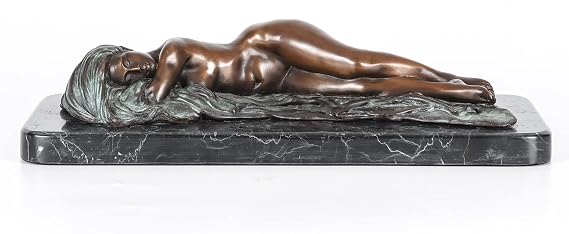 Bronze Nude Sleeping Woman Statue Modern Naked Female Sculpture Collection Decor