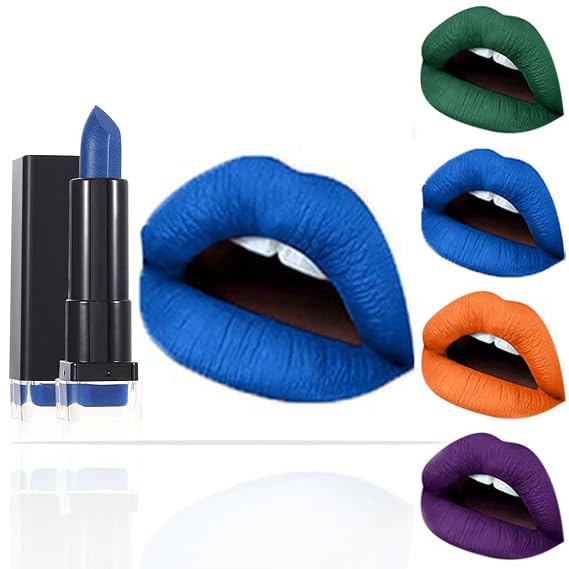 Kilshye Matte Lipstick Hight Pigment Lipsticks Long Lasting Lip Stick Waterproof Lips Gloss Cream Lipgloss Makeup for Women and Girls Pack of 1 (A- Blue 16)