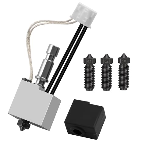 ENOMAKER Hot End Kit for Anycubic Kobra S1 Combo 3D Printer with Hardened Steel Nozzles for Easy Hot End Replacement, Heat Block & Heat Brake 320 Degree High Temperature with 0.2, 0.4, 0.6, 0.8mm