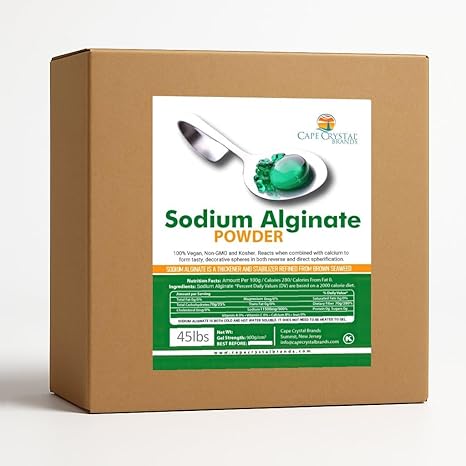 Sodium Alginate Powder, Food Grade, Molecular Gastronomy, Vegan Gelatin Substitute, Spherification & Thickening Agent