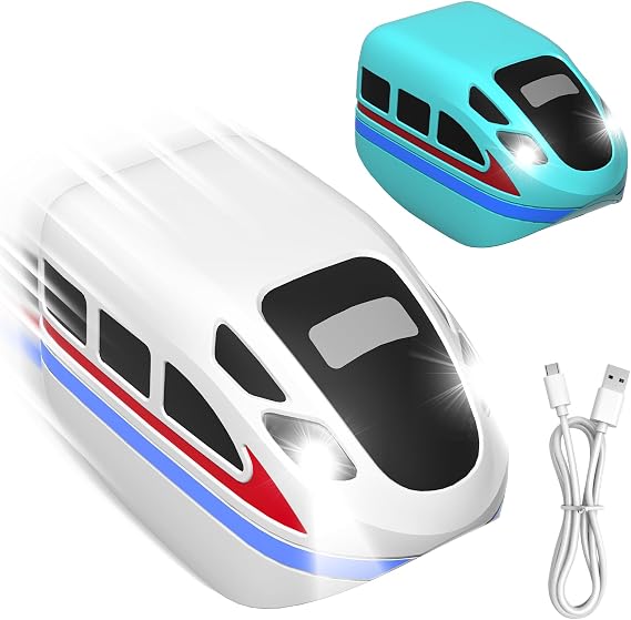 Only for Annexfun Electric Train Sets | Non-Magnetic | 2-Pack USB Rechargeable Train Cars - Exclusively for Annexfun Electric Train Tracks | Cannot Operate Independently | Kids 3+ Years