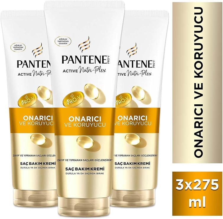 Pantene Pro-V Active Nutri-Plex Onarıcı ve Koruyucu Saç Bakım Kremi, 3x275 ml