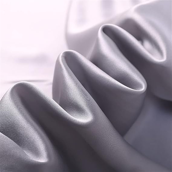 44" 100% Pure Silk Fabric Silver Gray Charmeuse Fabric by the Yard for Sewing Clothes DIY Crafts