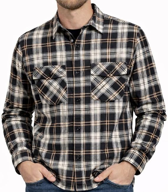 Harley-Davidson Men's Essence Plaid Button Long Sleeve Shirt - Black, 96649-23VM