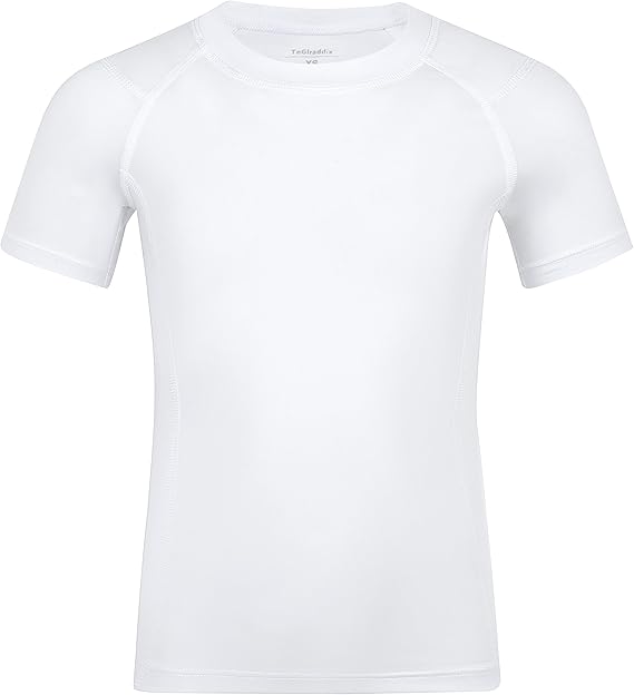 Boy Girls Compression Shirt Short Sleeve Undershirt