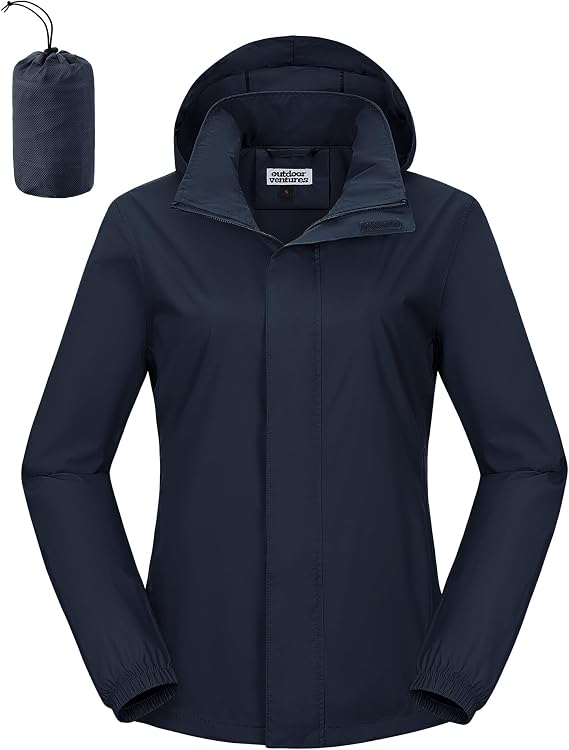 Outdoor Ventures Women's Rain Jackets Lightweight Waterproof RainCoats