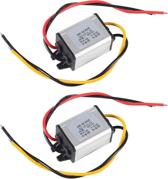 2PCS DC Buck Converter Voltage Regulator DC 8-22V to 3-15V 5V 12V 3A Step-Down Module Waterproof Car Power Converter Compatible with Led Light Car Truck Boat
