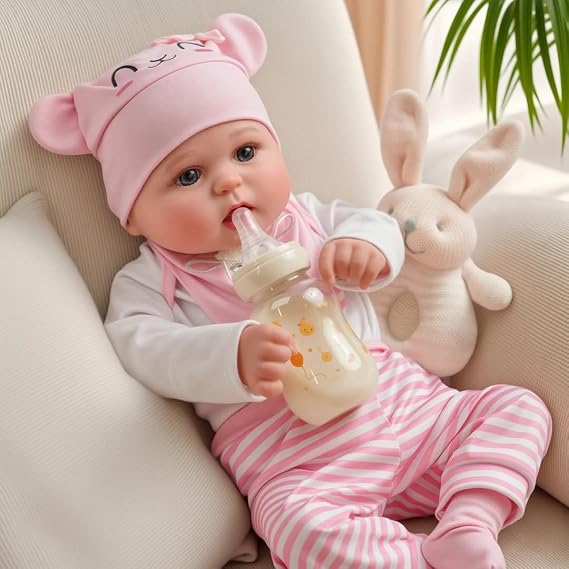 BABESIDE Drink and Wet Reborn Baby Dolls Girl 20 Inch Lifelike Handmade Soft Vinyl Baby Doll, Can Drink & Pee, Real Life Baby Doll with Accessories, Gift for Girls Age 3+ Pretend Play & Collection