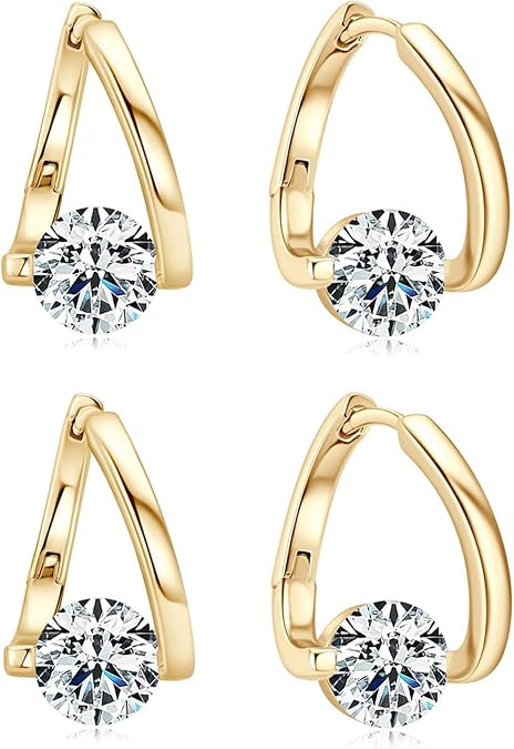 Lymphatic Earrings for Women Silver Zircon Hoop Huggie Earrings Dainty Fashion Jewelry Gifts