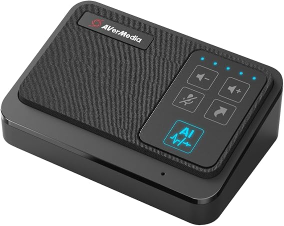 AVerMedia AS311 AI Speakerphone - AI-Powered Noise Suppression, Enhanced Voice Pickup, USB Plug and Play, Easy Setup, Conference Microphone and Speaker for Working from Home
