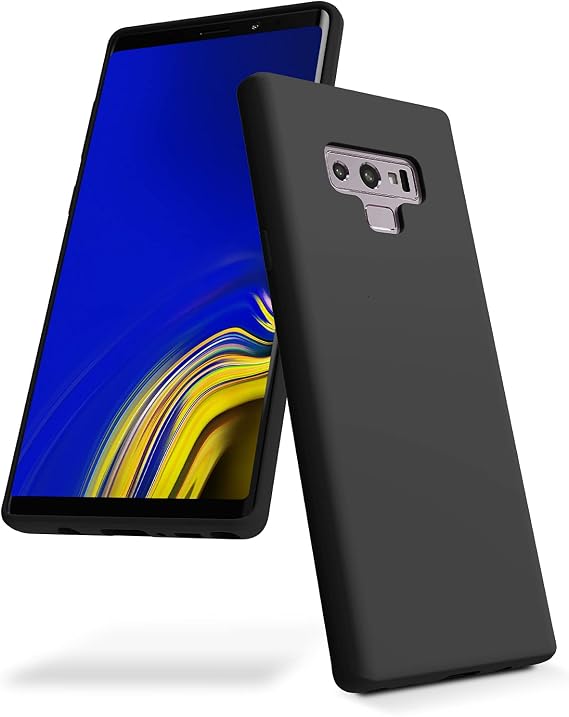 GOOSPERY Liquid Silicone Case for Samsung Galaxy Note 9 (2018) Jelly Rubber Bumper Case with Soft Microfiber Lining - Black