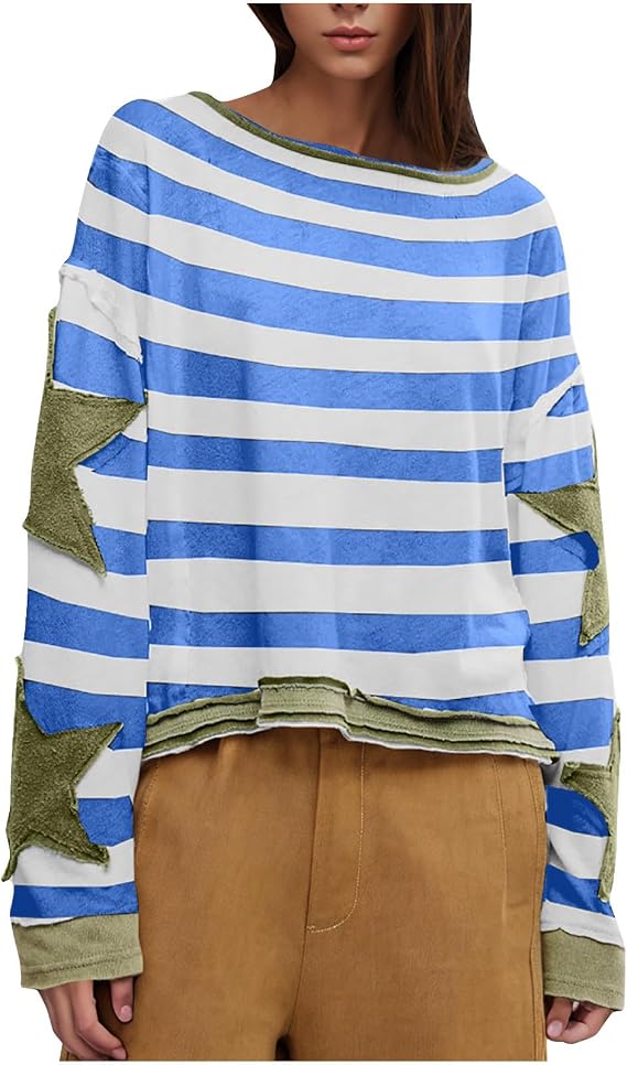 Hvyesh Sweatshirts for Women Crewneck Trendy 2025, Loose, Fall Tops Long Sleeve, FP Dupes, Fashion Cropped Workout Sweatshirt