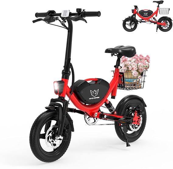 SEHOMY Folding Electric Bike for Adults 330LBS, 710W Peak Motor, 22mph ults Electric Bicycles, 14" Foldable Ebike for Teen 13+, 36V Battery, 35MIles Range, Throttle & Pedal Assist, Commuter Ebikes,