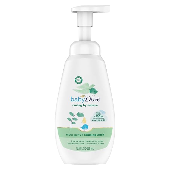 Baby Dove Ultra Gentle Foaming Wash Caring By Nature Cleanse and Nourish Babys Skin Contains Vitamin E and 100% Natural Moringa Oil 13.5 fl oz
