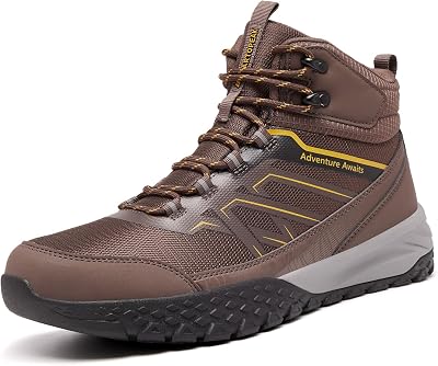 Mens Waterproof Hiking Boots - All-Terrain Breathable Ankle Support Trekking Shoes, Lightweight Anti-Slip Trail Boots for Backpacking, Camping & Technical Outdoor Adventures