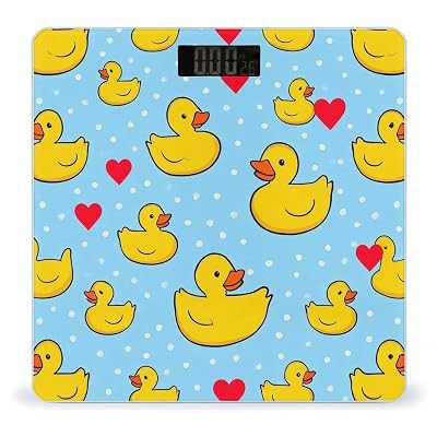 Digital Bathroom Weighing Scale Energy Saving Scale Smart Scale for Body Weight Pink Heart Polka Dots Blue Yellow Rubber Ducks