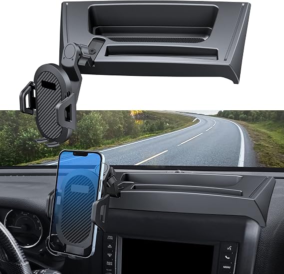 DIAMOOKY Adjustable Dash Phone Mount for Jeep Wrangler JK JKU 2011-2018