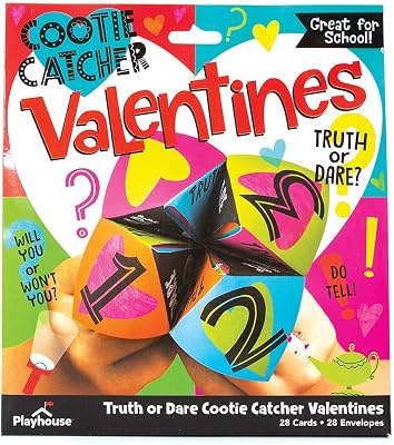 Playhouse Truth or Dare Cootie Catcher 28 Card Super Valentine Exchange Pack for Kids