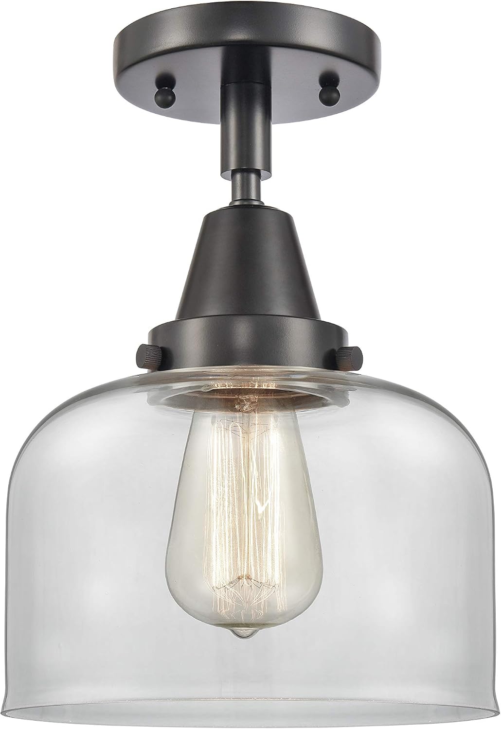 Innovations 447-1C-BK-G72-LED Transitional LED Flush Mount from Franklin Restoration Collection in Black Finish